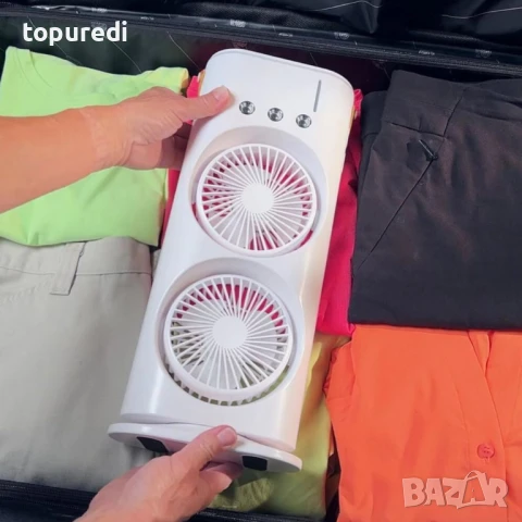 Двоен въртящ вентилатор с овлажнител за въздух, снимка 10 - Вентилатори - 51052327