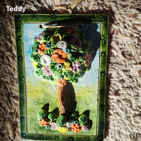 Декоративно керамично пано Дървото на живота, ръчна изработка, снимка 10 - Декорация за дома - 52492354