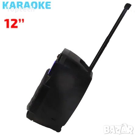 Караоке Тонколона 12 инча PAudio безжичен Микрофон, Цветомузика, Bluetooth, FM радио, USB, micro SD , снимка 6 - Караоке - 30484315