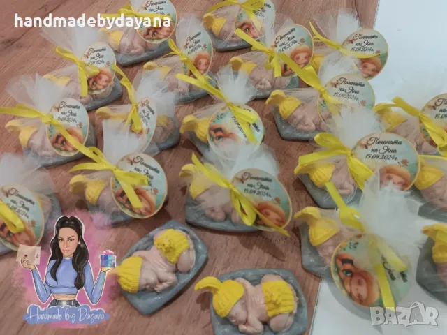 Подаръчета за гости - бебе в жълто. , снимка 3 - Ръчно изработени сувенири - 48091104