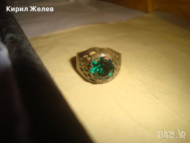СТАРИНЕН МЕСИНГОВ РЕТРО АРТ СКЪПОЦЕНЕН АЖУРЕН МАЙСТОРСКИ ПРЪСТЕН с ЮВЕЛИРНО ФАСЕТИРАН ПЕРИДОТ 27194, снимка 12 - Антикварни и старинни предмети - 36772069