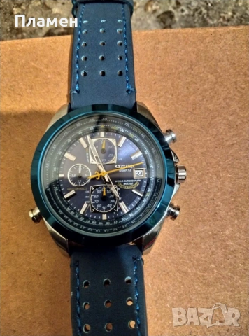 Мъжки ръчен Часовник Citizen Blue Angels World Chronograph дата,ден час в месеца, снимка 5 - Мъжки - 39795590