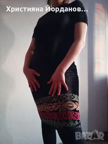 Рокля Zara, черна с орнаменти