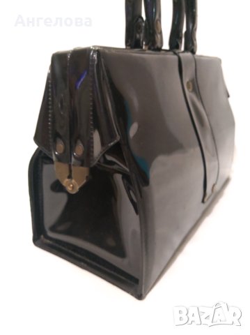 Дамска чанта естествен лак, модел от '70 те, снимка 5 - Антикварни и старинни предмети - 42759888