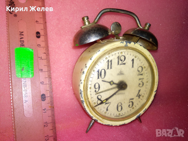 ARADORA GERM MVT Стар ЧЕШКИ КОЛЕКЦИОНЕРСКИ БУДИЛНИК с НЕМСКИ МЕХАНИЗЪМ РЯДЪК ЧАСОВНИК АРАДОРА 26476, снимка 10 - Антикварни и старинни предмети - 44548913
