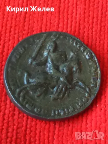 РЯДКА СТАРА МАСИВНА БРОНЗОВА ЗНАЧКА КОННИК ВОИН НАДПИС 11971, снимка 6 - Колекции - 30352903