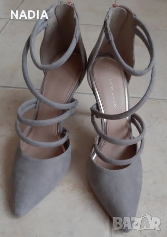 Сиви обувки на ток, снимка 2 - Дамски обувки на ток - 31981597
