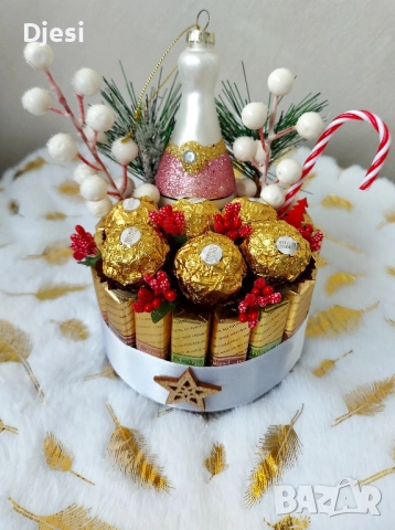 Коледни аранжировки с бонбони, снимка 8 - Коледни подаръци - 52503594