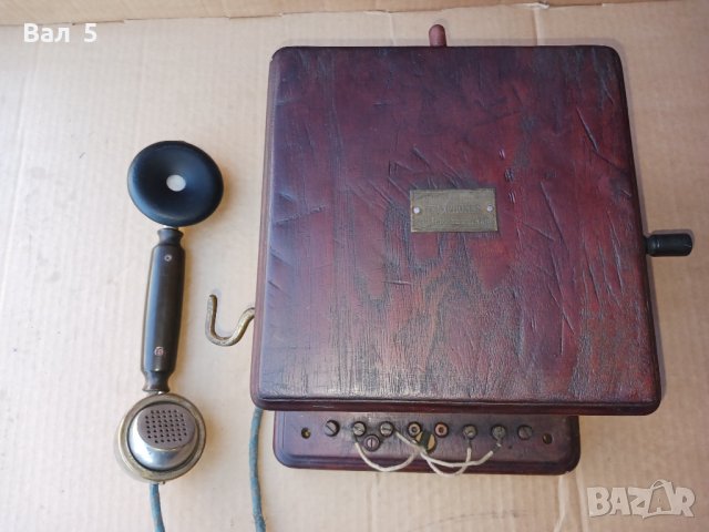 100 годишен френски стенен дървен телефон .  РЯДЪК, снимка 6 - Антикварни и старинни предмети - 44325322