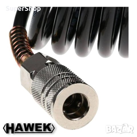 Спирален маркуч за въздух с бързи връзки HAWEK 10 15 20 метра маркучи, снимка 5 - Други инструменти - 42833310