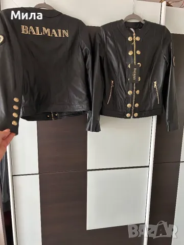 ново стилно яке от естествена кожа оригинал BALMAIN, снимка 10 - Якета - 48031439