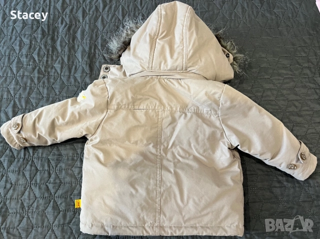 Бебешко зимно яке с пухена качулка, снимка 2 - Бебешки якета и елеци - 51886607