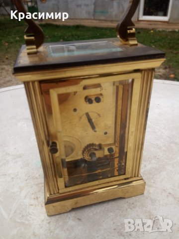 Стар каретен часовник - работещ, снимка 4 - Антикварни и старинни предмети - 35017103