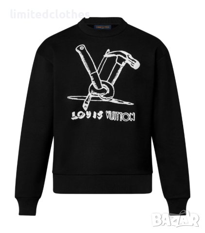 LOUIS VUITTON LV Embroidered Logo Мъжки Пуловер тип Блуза size M и XL, снимка 2 - Пуловери - 42771254