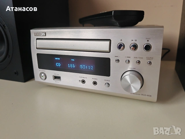 Denon RCD M 38 с дистанционно и тонколони SC M Denon , снимка 3 - Аудиосистеми - 53933107
