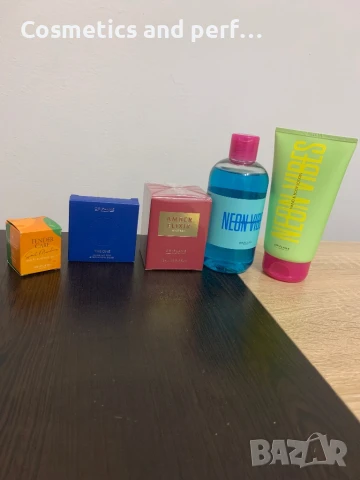 Лот от парфюм + сенки + нежна грижа + душ гел и крем за тяло