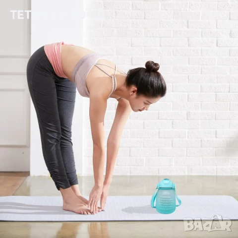 Бутилка за пиене 1300 мл, сламка, спорт, без BPA, с презрамка, снимка 5 - Други стоки за дома - 50948166