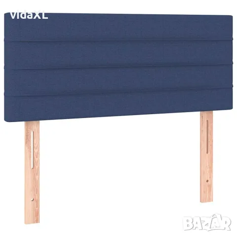 vidaXL Боксспринг легло с матрак и LED, синя, 90x200 см, плат, снимка 7 - Спални и легла - 56146652
