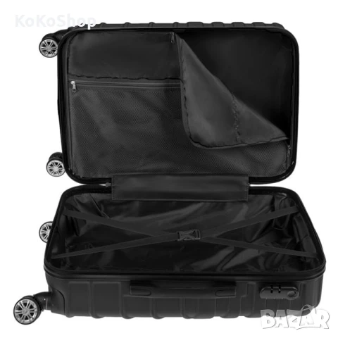 Куфар на колелца-39x22x57 см./ черен куфар на колелца, снимка 6 - Куфари - 50644874