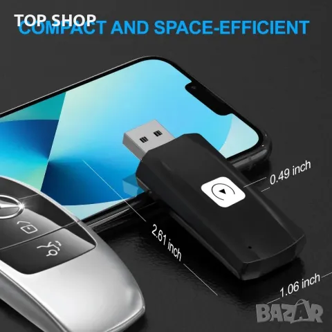 MSXTTLY U2C-AIR 2024 Wireless Car Play Stick,автомобили с кабелна CarPlay/iOS 10+,5Ghz Wi-Fi,USB A/C, снимка 5 - Аксесоари и консумативи - 49308629
