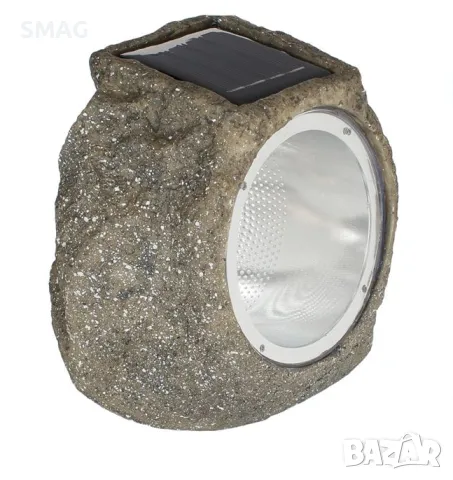 Слънчев соларен фенер LED камък дизайн 14.5x12.5x11cm S_1220606, снимка 3 - Соларни лампи - 49921148