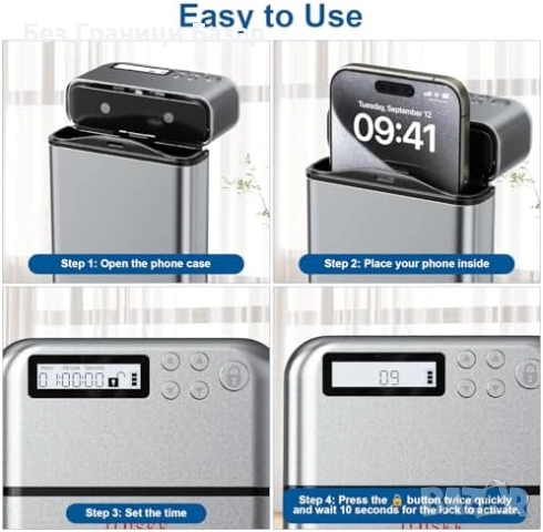 Нова Кутия с таймер за телефон самоконтрол заключване 99 часа анти разсейване, снимка 3 - Друга електроника - 53973557