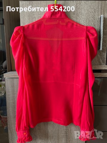 Червена, прозрачна риза-размер S, снимка 4 - Ризи - 36905288