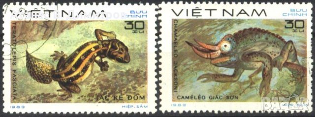Клеймовани марки Фауна Влечуги 1983 от Виетнам, снимка 1 - Филателия - 40024685