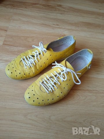 Жълти обувчици естествена кожа/38, снимка 2 - Дамски ежедневни обувки - 30070735