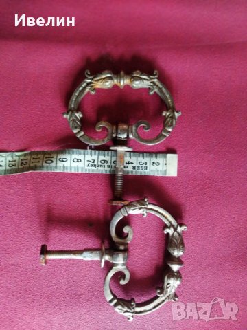 две барокови дръжки за мебел, снимка 2 - Антикварни и старинни предмети - 29778602