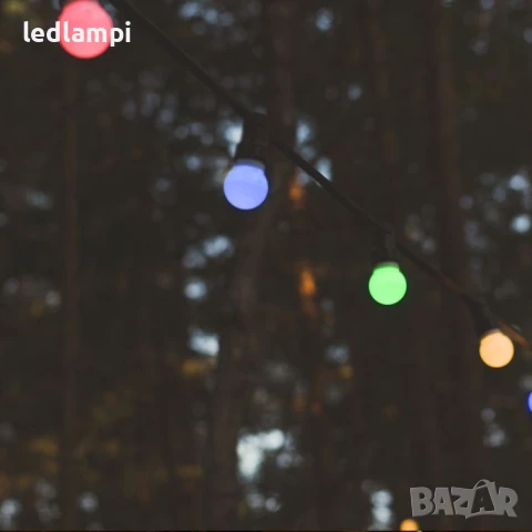 Кабел С Поредица От 10лампи RGB 5m IP44, снимка 4 - Външни лампи - 50619496