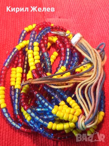 СТАРО МЪНИСТЕНО КОЛИЕ ОГЪРЛИЦА РЪЧНО НИЗАНИ ЦВЕТНИ МЪНИСТА 22834, снимка 9 - Колиета, медальони, синджири - 33434867