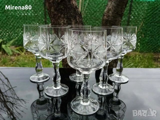 * Моника ромб * - кристален сервиз за вино ! 