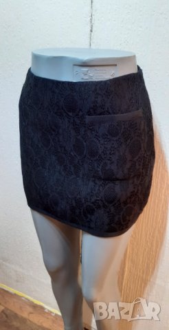 Черна къса пола дантела, снимка 3 - Поли - 32271995