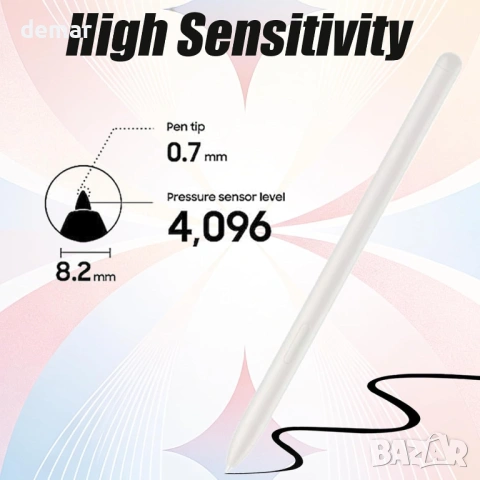 Стилус за Galaxy Tab S10 Lite с 5 резервни върхове, бежов, снимка 3 - Друга електроника - 54108694