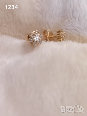 Нови златни обеци с цирконий, снимка 4 - Обеци - 52790685