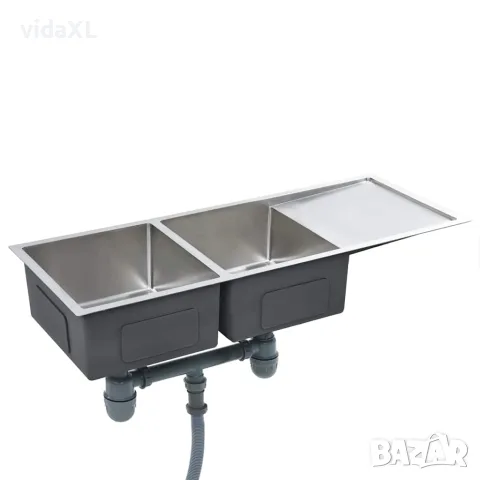 vidaXL Ръчно изработена кухненска мивка, неръждаема стомана, снимка 4 - Мивки - 56146069