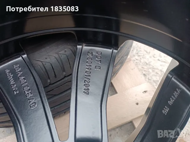 Лети джанти 18ки 5х112 VW + летни гуми 215/50/18 Bridgestone, снимка 10 - Гуми и джанти - 49091282