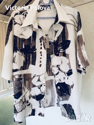 Разкошна ленена туника/риза/блуза SEMPRE PIU BY SHALOU, снимка 3 - Ризи - 42134759