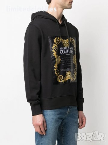 VERSACE JEANS COUTURE Gold Baroque Logo Print Мъжко Горнище тип Суичър size XXL, снимка 2 - Суичъри - 34941652