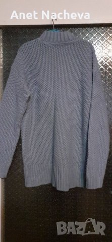 Пуловер дамски морско синьо  на релефни фигури , снимка 5 - Пуловери - 40012809