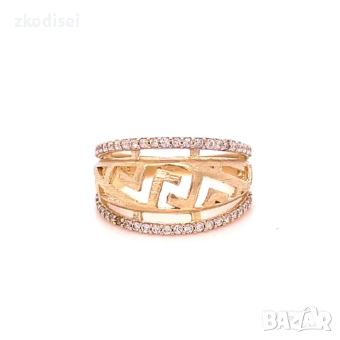 Златен дамски пръстен 3,60гр. размер:55 14кр. проба:585 модел:38853-1