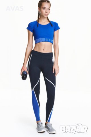 Нов -45%  спортен клин H&M M L дълъг анцунг син, снимка 4 - Спортни екипи - 30487495
