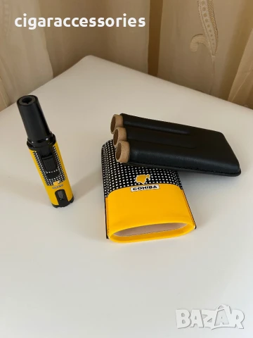 Комплект Cohiba – калъф от естествена кожа и метална запалка, снимка 5 - Запалки - 51102147