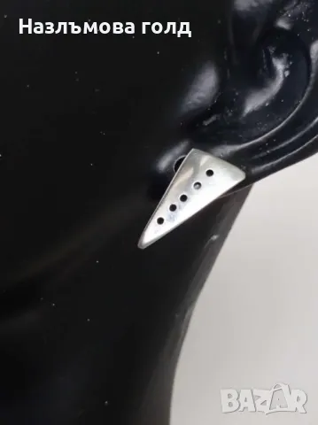 Сребърни обеци с винт, снимка 3 - Обеци - 49604307