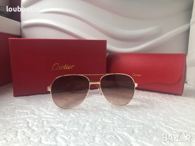 Cartier 2022 мъжки слънчеви очила с кожа, снимка 14 - Слънчеви и диоптрични очила - 37372016