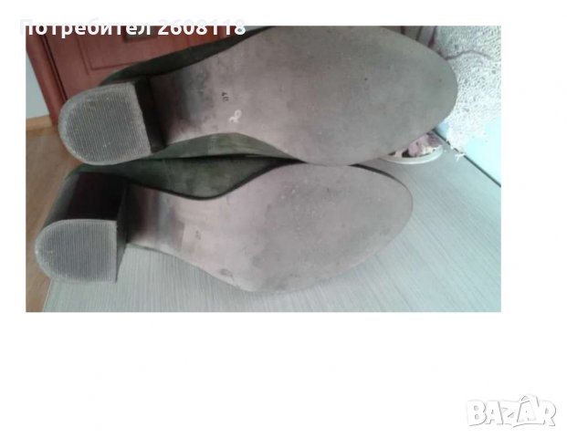 Италиански ботуши велур – зелени/каки, до коляното , снимка 4 - Дамски ботуши - 30569992