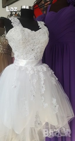 къса бална официална сватбена рокля в цвят и размер по заявка, снимка 7 - Сватбени рокли - 30563103