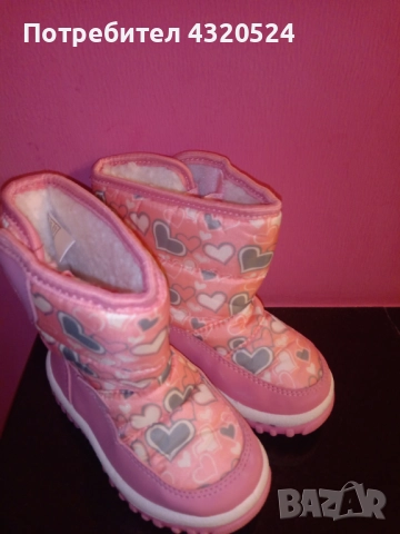 Детски апрески 23 и 26 номер,розов,водоустойчиви, снимка 3 - Бебешки боти и ботуши - 52014953