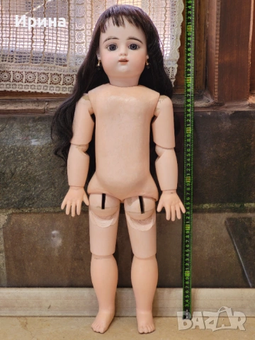 Рядка голяма антична френска кукла François Gaultier Bébé 25.25" (64 см) Размер 9, снимка 14 - Антикварни и старинни предмети - 54281151